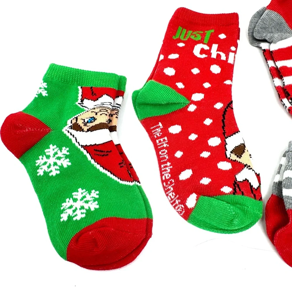 8 pair Christmas Elf in the Shelf toddler socks, NEW, unisex, NWOT